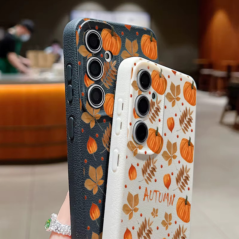 Samsung Handyhülle mit Herbst-Ahornblatt-Design aus TPU für Galaxy S25 S24 FE S23 S22 Ultra A55 A54 A15 5G in Multicolour und Schwarz - Bild 5