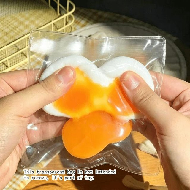 Spiegelei Squishy Fidget Spielzeug, Weich zum Quetschen - Bild 1