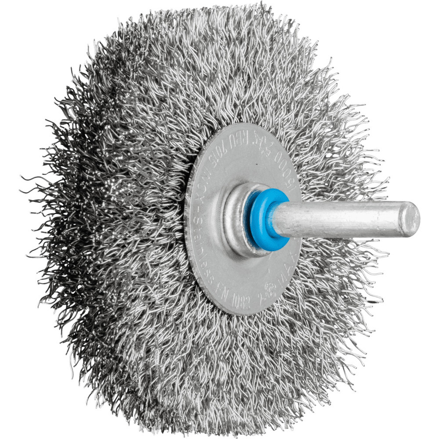 PFERD TOOLS POS Rundbürste ungezopft RBU in Silber mit Edelstahl-Draht Ø 0,30 mm, Durchmesser: 70 mm, Breite: 15 mm, Schaft-Ø: 6 mm - Bild 1