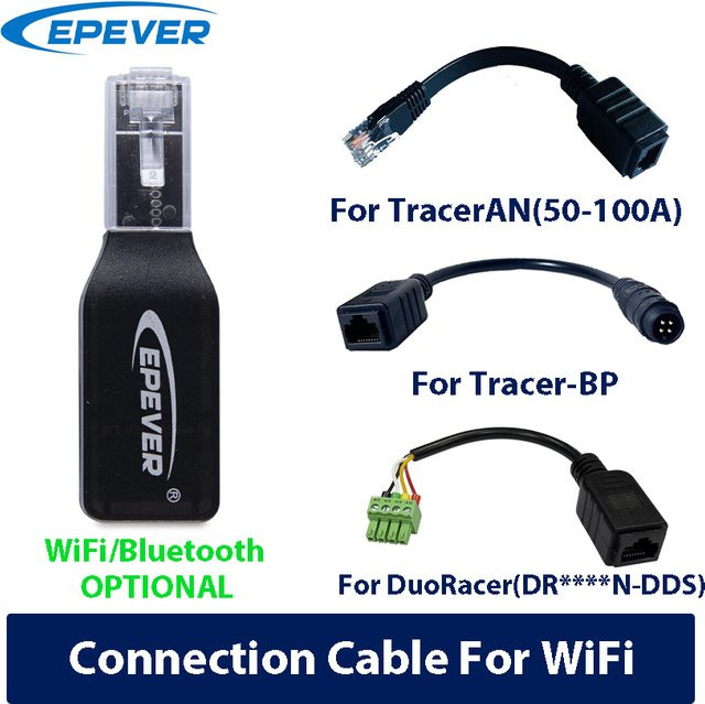 EPEVER Kommunikationskabel mit Bluetooth und WLAN zur Überwachung per Handy-App für MPPT-Controller TracerAN, BP und DRN in Schwarz - Bild 1