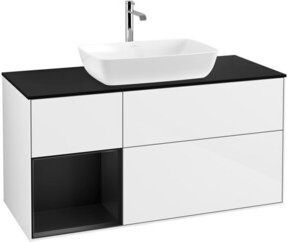V&B Waschtischunterschrank Finion in Blau und Weiß lackiert, Breite: 120 cm, Tiefe: 50,1 cm, Höhe: 50,1 cm - Bild 1
