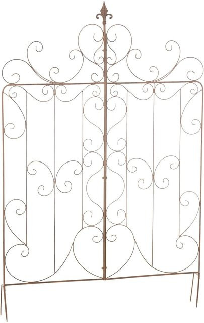 DELUKE Rankgitter JORIS aus Metall in Antik-Braun als Rankhilfe für Kletterpflanzen und Gartendekoration im Landhausstil, B/T/H: 99 x 2 x 133 cm - Bild 1