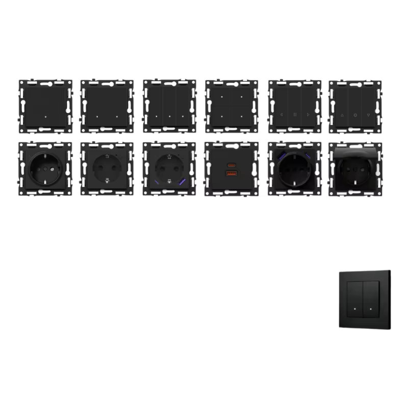 BSEED Smart WIFI Schalter und Steckdose Kombination, 1-4 Gang, Kunststoff Rahmen, Schwarz, EU Standard - Bild 3