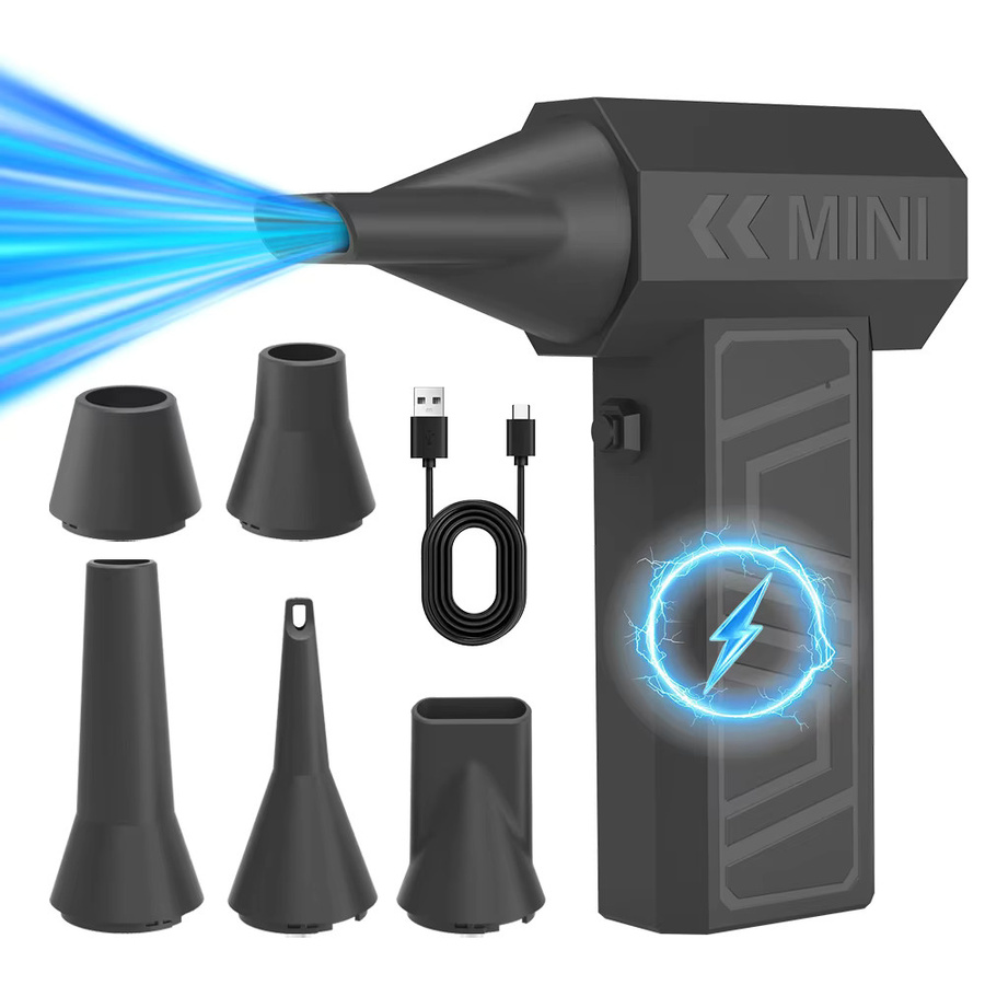 Mobidea Mini elektrischer Luftstaubsauger in Schwarz mit 3 Gängen und 4 Düsen für PC, Tastatur und Auto - Bild 7