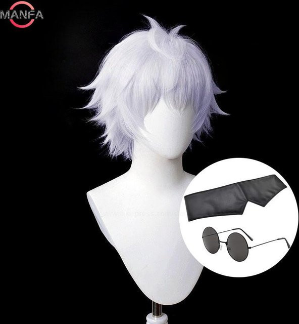 Gojo Satoru Cosplay Perücke, Kurz, Hitzebeständig, Grau - Bild 1