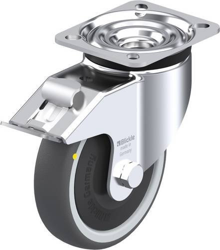 Blickle LK-PATH 125KF-1-FI-ELS Lenkrolle mit Feststeller in Silber/Grau, Rad-Durchmesser: 125 mm, Tragfähigkeit: 160 kg - Bild 1