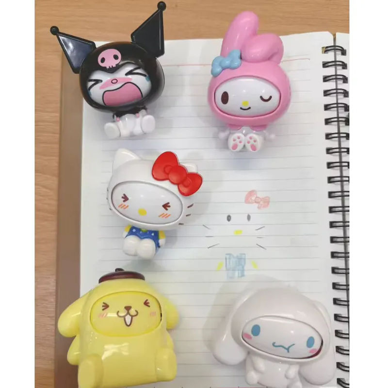 Sanrio KT-Serie Blindbox Spielzeugfigur mit wechselbarem Gesicht, mehrfarbiges Kawaii-Tierornament aus Kunststoff zur Tisch- und Autodekoration - Bild 2