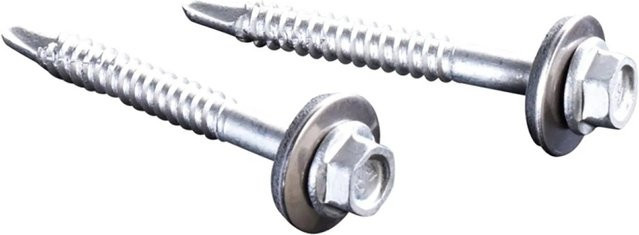 T&J Edelstahlschraube für Holz inklusive Dichtscheibe, Farbe: Silber, Durchmesser: 5,5 mm, Länge: 85 mm - Bild 1