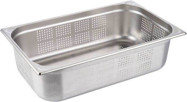 APS GN 1/1 Behälter perforiert aus Edelstahl in Silber, B/T/H: 32,5 x 53 x 15 cm - Bild 1
