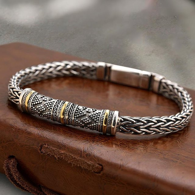 Rui Di Kielkettenarmband, Kupfer, Silber, 18 cm, Herren - Bild 1