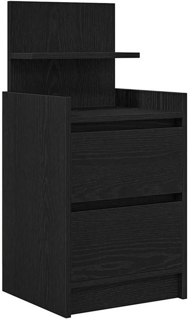 vidaXL Nachttisch mit 2 Schubladen in Schwarz, B/T/H: 38 x 34 x 80 cm - Bild 1