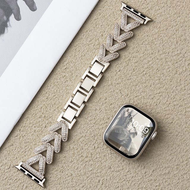 Uhrenarmband Edelstahl, Silber, Diamant, Kristall, Damen - Bild 1