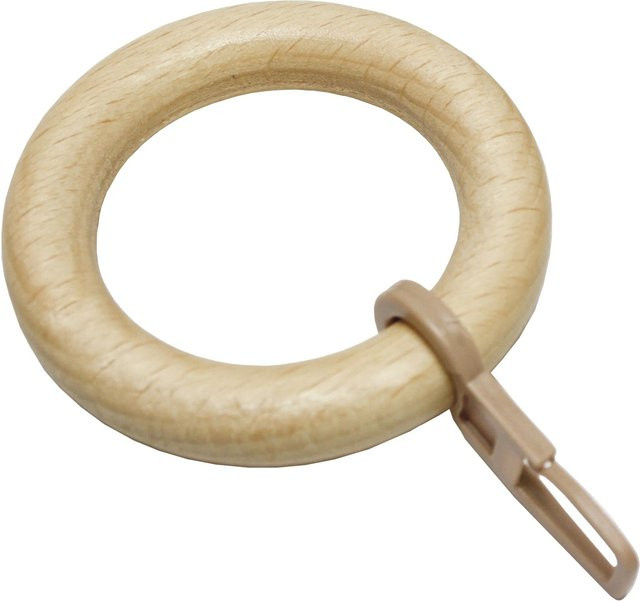 Gardinia Gardinenringe Lugano aus Holz in Natur für Ø 28 mm, 10er Pack - Bild 1