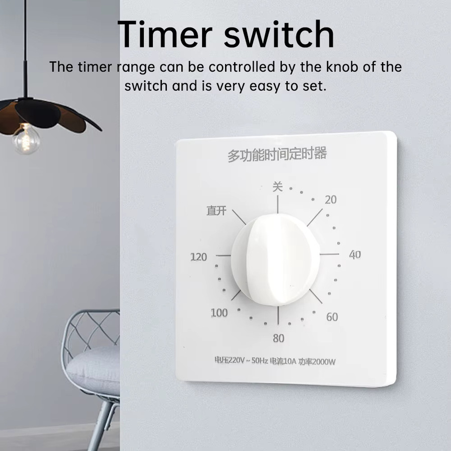 Aideepen Mechanischer 120-Minuten-Countdown-Timer-Schalter Typ 86 für AC 220 V in Gold - Bild 3
