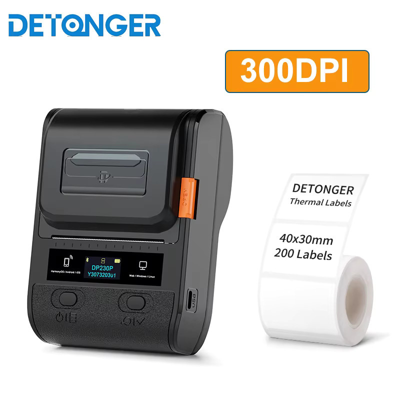 DETONGER DP230S/DP30S Multifunktionaler Mobiler Bluetooth Thermoetikettendrucker mit 300DPI für Android und iOS - Bild 6