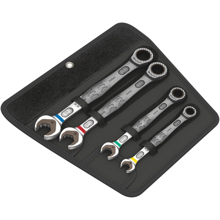 Wera Joker 4 Maul-Ringratschenschlüssel-Satz 4-teilig, Silber, Chrom-Molybdän-Stahl, SW 10-19 mm - Bild 2