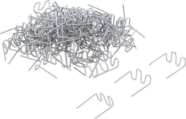 BGS Reparatur Klammern W Form aus Edelstahl in Silber, Durchmesser: 0,6 mm, 100-teilig - Bild 1