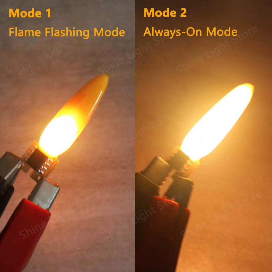DT&ZM LED-Blitz Flamme Kerze Edison Glühbirne in Orange mit 2-Modus Diode für Party und Geburtstag - Bild 3