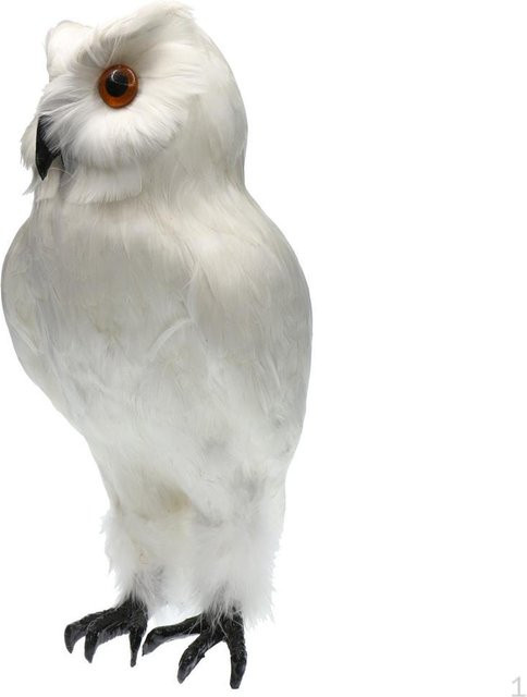 SunshineTek Künstliche Eule Taxidermie in Weiß und Grau - Bild 1