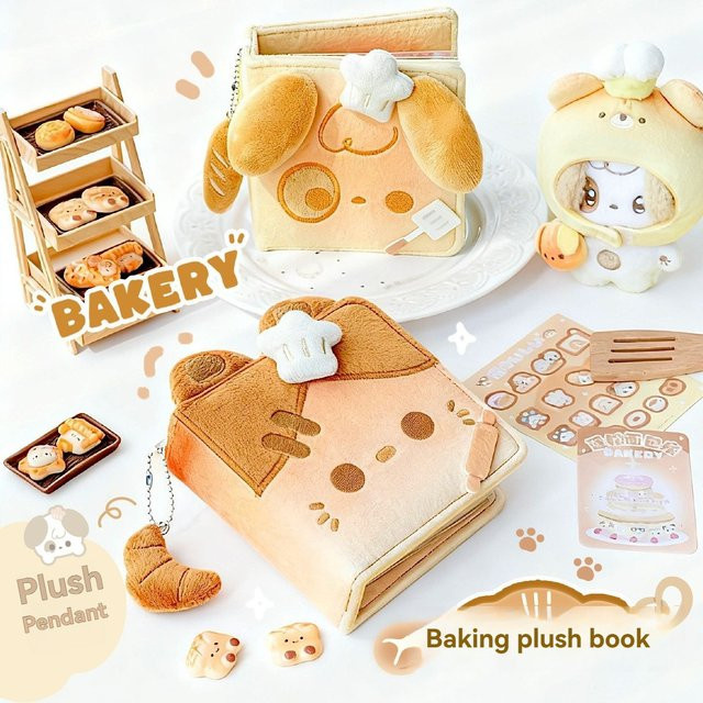Flauschiges Bäckerei-Notizbuch mit Loseblättern und linierten Seiten aus Stoff, Niedriges Plüsch-Mini-Notizbuch als tragbares Taschenbuch - Bild 1