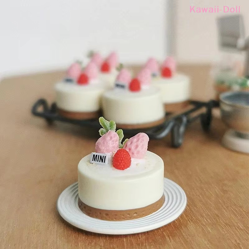 DIAPER&CORED Miniatur-Puppenhaus Erdbeer-Frucht-Kuchen und Mini-Eisgetränk-Modell, Zubehör, 1-teiliges Set - Bild 3