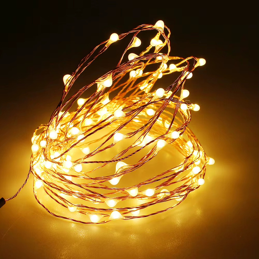 WAAJEA Kupferdraht-Lichterkette mit Fernbedienung, USB-betrieben, Warmweiß, für Hochzeit und Party-Dekoration - Bild 3