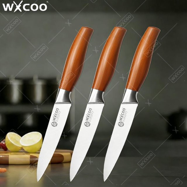 WXCOO Allzweckmesser Set aus Edelstahl mit ergonomischem Holzgriff für Obst und Fleisch - Bild 1