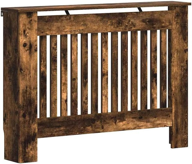 vidaXL Heizkörperabdeckung aus Holz in Geräucherte Eiche mit vertikalem Latten-Design, B/T/H: 112 x 19 x 81,5 cm - Bild 1