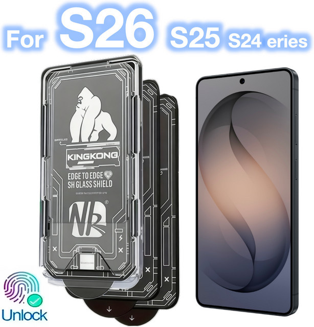 3er-Set Displayschutzfolien aus gehärtetem Glas für Samsung Galaxy S26 Ultra S25 S24 S23 S22 Plus Edge, transparent, 9H Härte - Bild 1