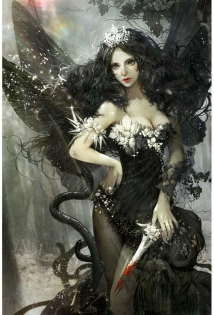 FIYO Diamant-Malerei Assassine Jane Doe Stickerei 5D Diamond Painting in Schwarz, Breite: 20 cm, Höhe: 30 cm - Bild 1