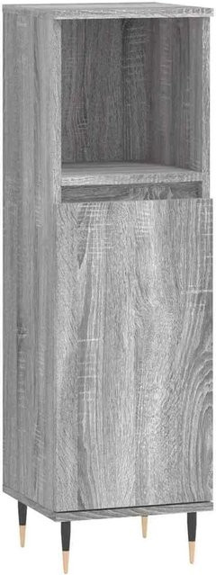vidaXL Badschrank Grau Sonoma im industriellen Stil mit offenen Regalen und Türen, B/T/H: 30 x 30 x 100 cm - Bild 1