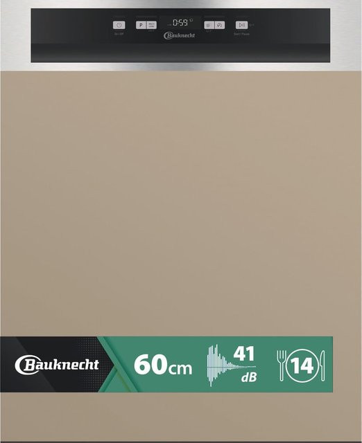 Bauknecht teilintegrierter Geschirrspüler in Beige mit Aquastop und automatischer Türöffnung - Bild 1