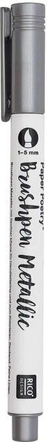 Rico Design Paper Poetry Metallic Brushpen Silber 1-5mm - Bild 1