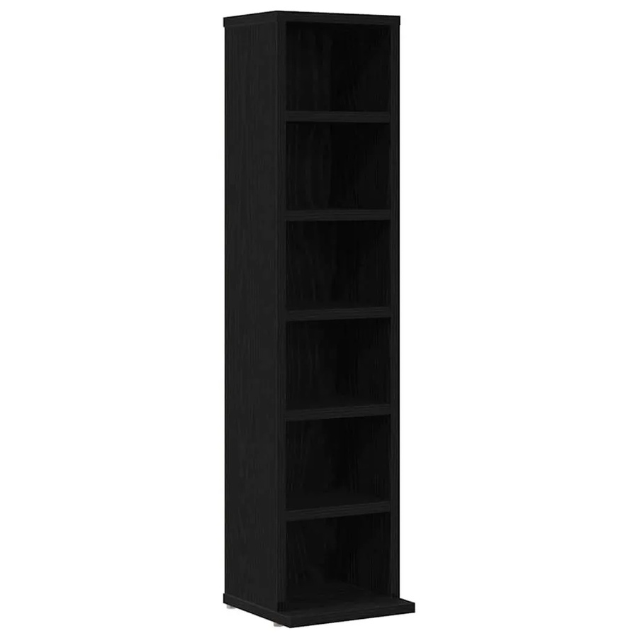 vidaXL CD-Schrank in Schwarz und Eichen-Optik aus Holzwerkstoff, Wandmontage, B/T/H: 21 x 20 x 88 cm - Bild 2