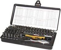 Wiha Micro Bit Set 65-teilig inkl. Aufbewahrungsbox 39971 ESD Feinmechanik Schraubendreher Set mit Bit Halter, Steckschlüssel, ESD Schraubendreher Griff, Ratsche, Griff Verlängerung und Adapter