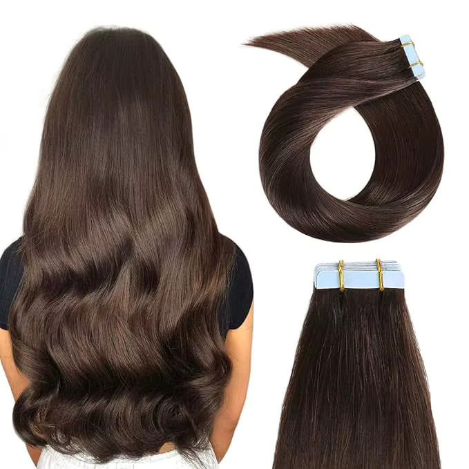 Boymia Tape-in Echthaarverlängerungen, 20-teiliges Set, 12-20 Zoll, Unisex - Bild 3