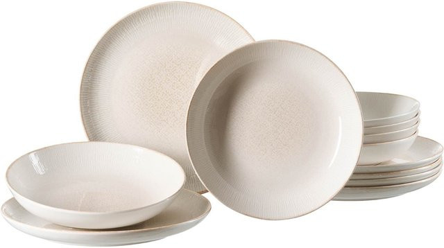 Ritzenhoff & Breker Tafelservice Cara 12er Set aus Keramik in Beige - Bild 1