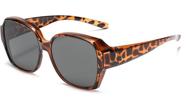 CICI Global Glasses Fitover-Sonnenbrille, Wrap, Unisex, Kunststoff, Grau - Bild 1