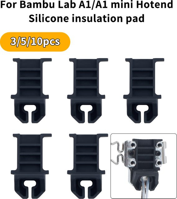 Bambu Lab Silikon Isolierung Pad und Schutzhülle für A1 und A1 Mini Hotends in Schwarz - Bild 1