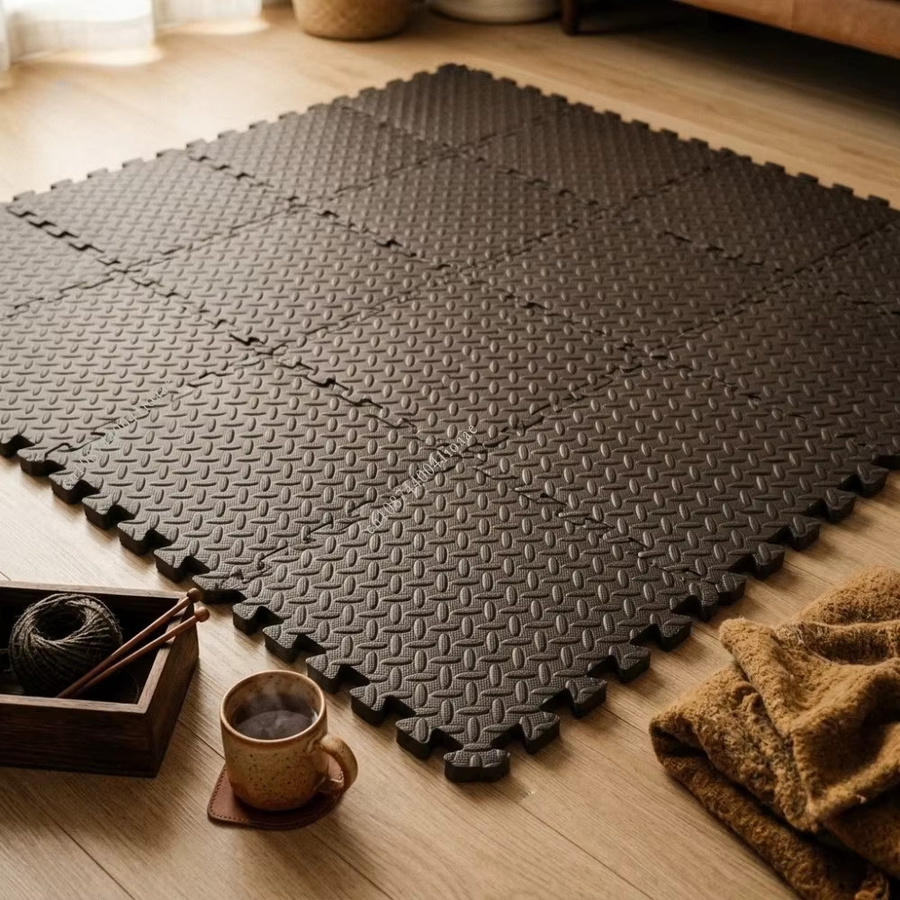 DHDH Schaumstoff-Puzzlematte in Braun, Zweifarbige EVA Trainingsmatten für Heimtraining und Dekoration, B/T/H: 30 x 30 x 1 cm - Bild 3