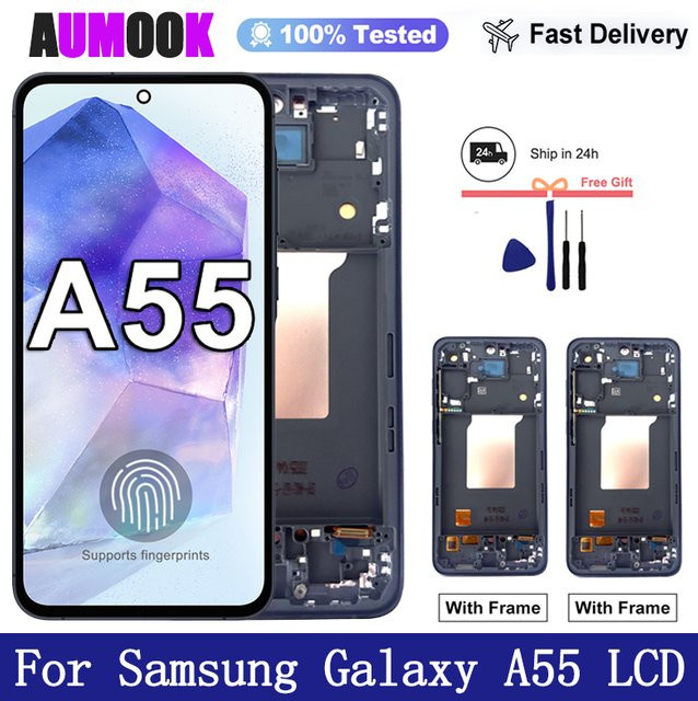 Samsung Galaxy A55 5G AMOLED Display Ersatz mit Touchscreen Digitizer Einheit in Schwarz, 6,6 Zoll - Bild 1