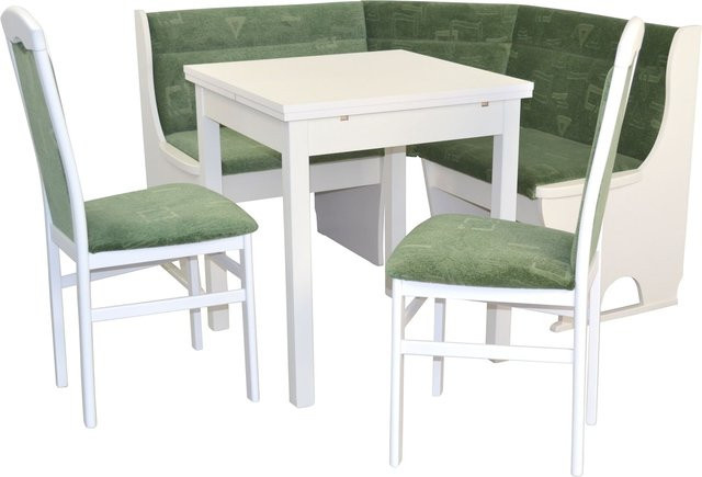 4tlg. Eckbankgruppe Elli von Möbel Direkt Online aus Massivholz mit ausziehbarem Tisch und Velour-Stoffbezügen - Bild 1