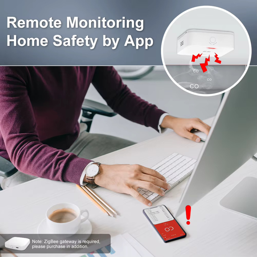 MOES Tuya ZigBee CO Detektor und Gas Leck Alarm Sensor in Weiß - Bild 4
