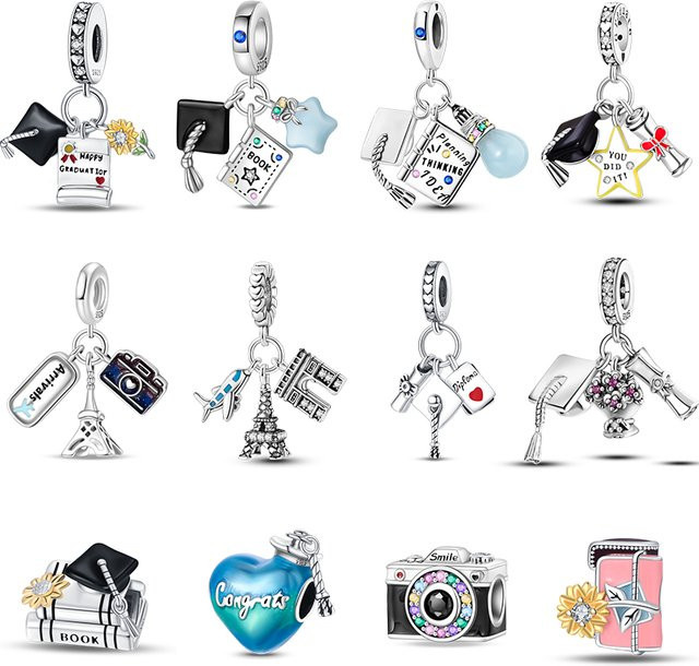 Qikaola Charm Eule, 925 Silber, Perlen, Damen - Bild 1