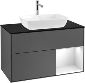 V&B Waschtischunterschrank Finion 100 in Anthrazit lackiert, Breite: 100 cm, Höhe: 50,1 cm, Tiefe: 50,1 cm - Bild 1