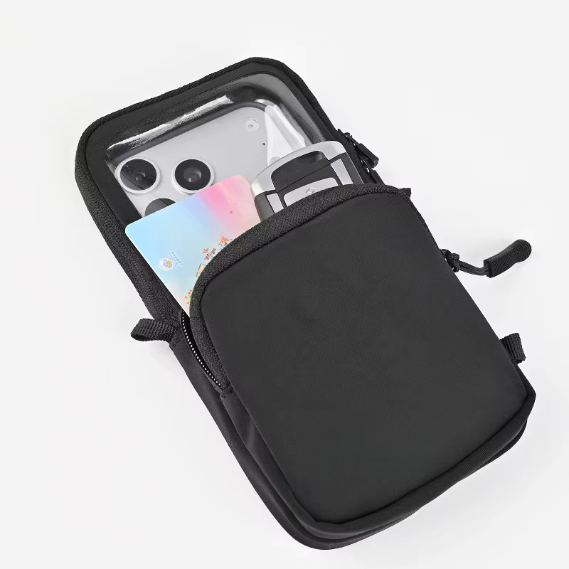 Haissky Touchscreen-Handytasche mit verstellbarem Umhängeband und Aufbewahrungstasche für iPhone 17 16 15 14 13 Pro Max Air Plus, Schwarz - Bild 4
