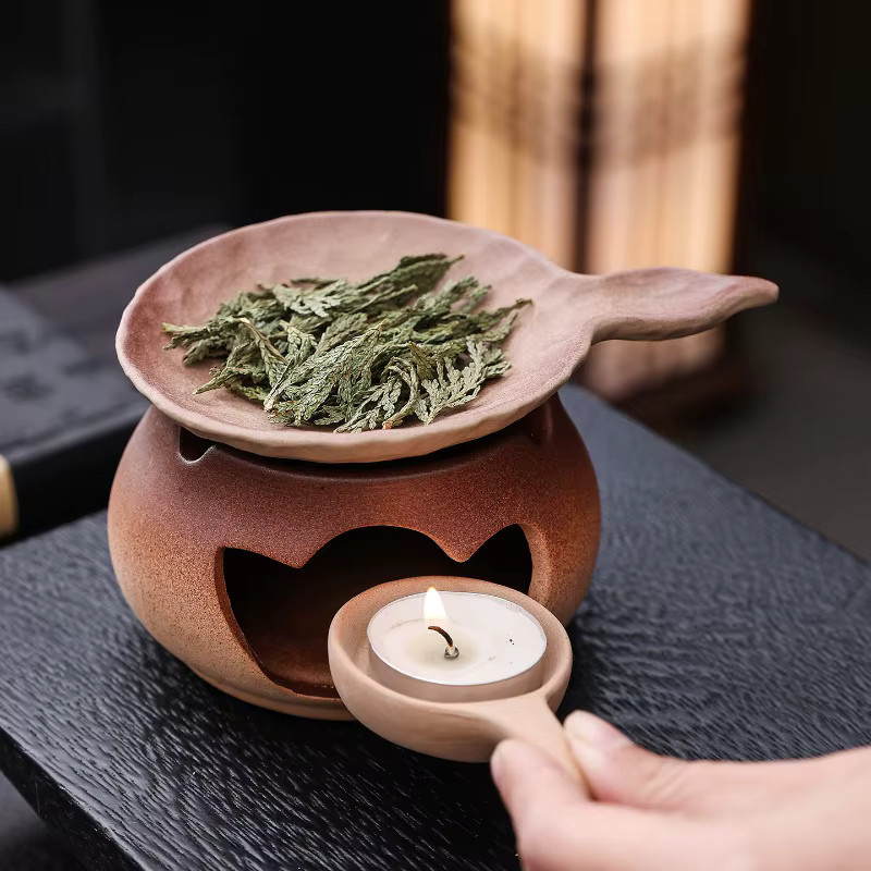MINIDEAL Keramik-Teewärmer und Aromatherapie-Ofen in Braun für Teeblätter und Kräuter - Bild 2