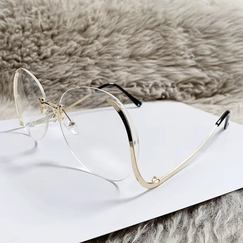 SAKFHIA Sonnenbrille, runde Form, Metall, gold, Unisex - Bild 2