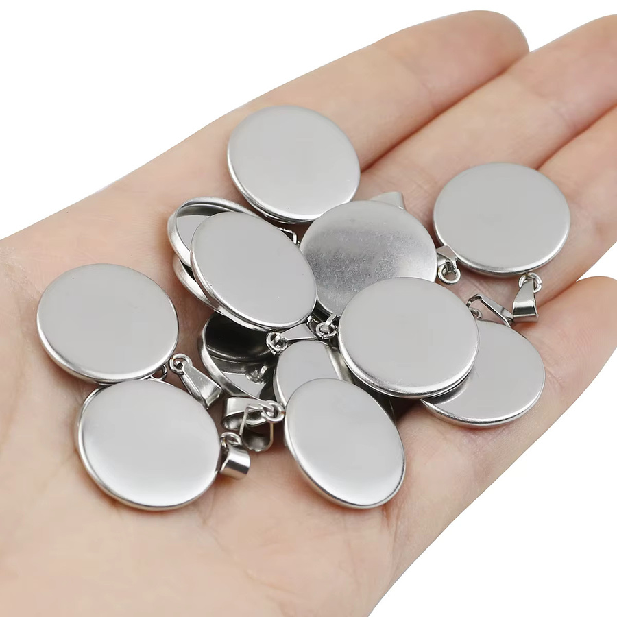 JHNBY Charm-Rohlinge Edelstahl, Silber, Unisex - Bild 5