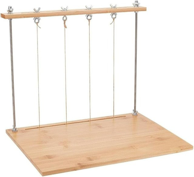 Buchbinde-Nährahmen-Set aus Holz in Braun mit DIY-Buchbindungswerkzeugen für handgefertigte Tagebücher, B/T/H: 40,0 x 39,0 x 29,0 cm - Bild 1